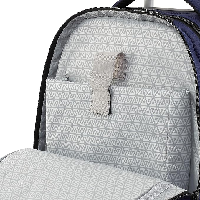 Travelers Club Rolling Backpack, Midnight Blue, 20 Inch with Laptop Compartment