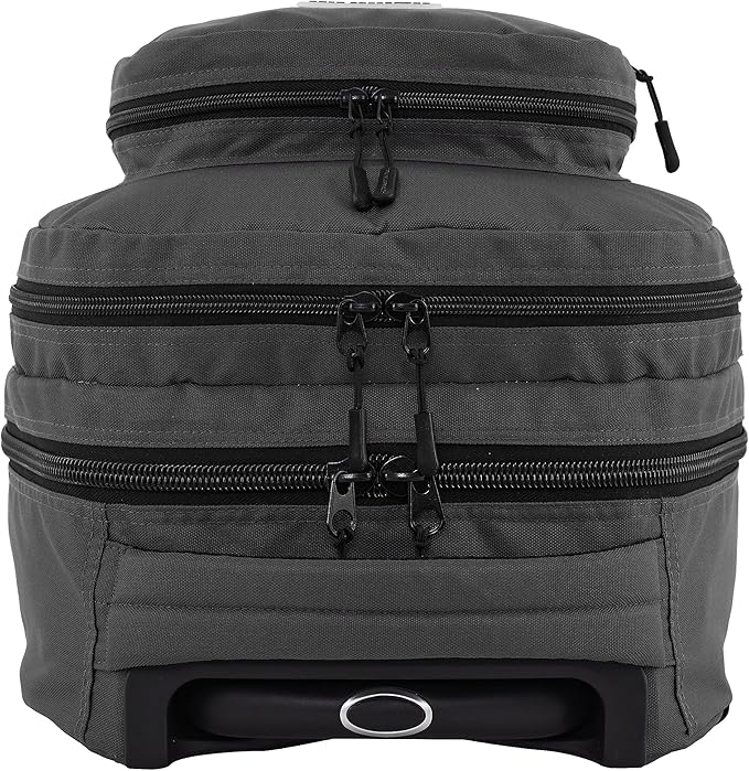 Travelers Club Rolling Backpack, Forged Iron, 20 Inch with Laptop Compartment