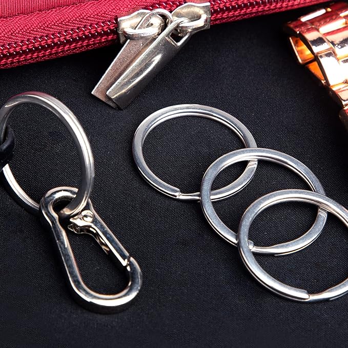 Crest 25 pcs Marine Grade Stainless Steel Split Ring for Keychains 1 inch 25mm SS316L Key Rings for Car Keys