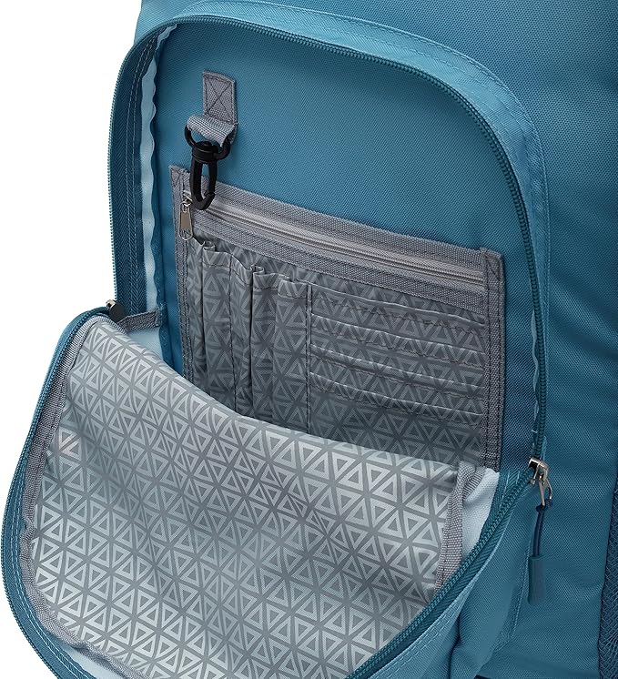 Travelers Club Rolling Backpack, Aqua, 18 Inch